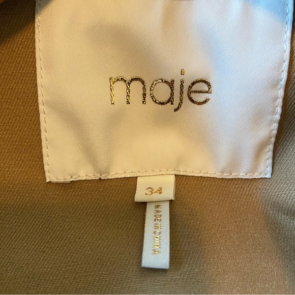 Maje 34 Baki Canvas Tie Belt Jacket in camel - Picture 8 of 9